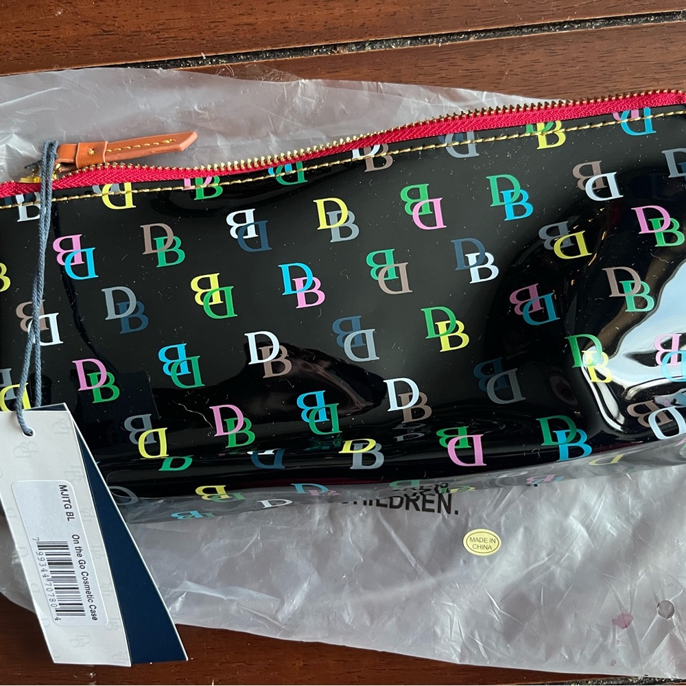 Dooney & Bourke Black Pouch with Multicolor Letters